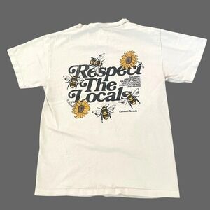 Respect the Locals T-Shirt XS Bees Sunflowers Friends Environmental Nature Eco